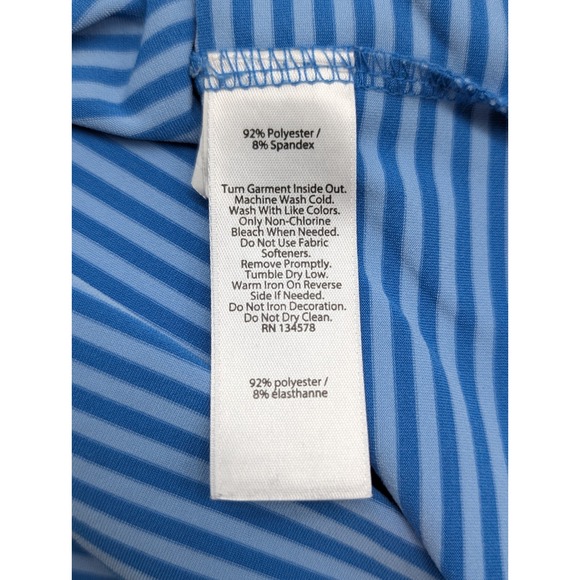 Vineyard Vines Performance Polo Shirt Men's Size Medium Blue Stripe Whale - Picture 3 of 10